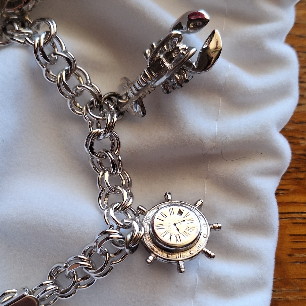 ELCO Nautical Sterling Silver Charm Bracelet 50s-60s - Picture 5 of 12